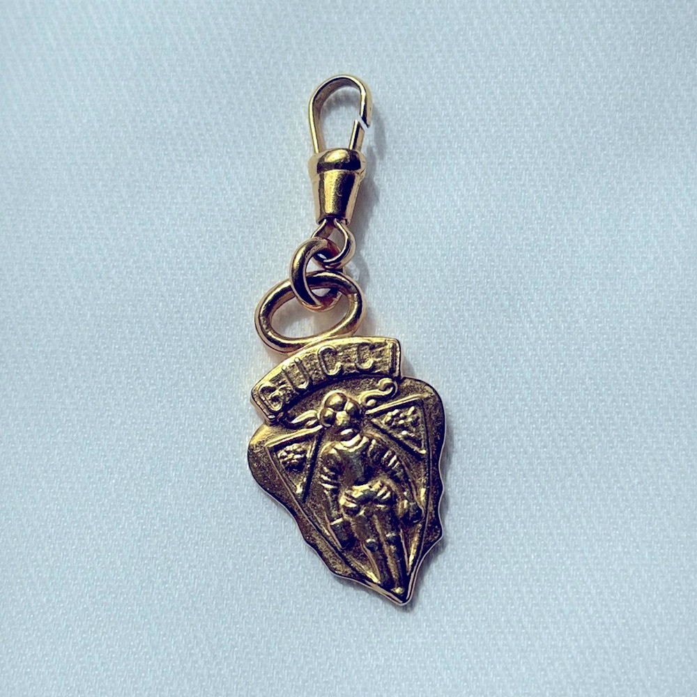 Gucci Gold Plated 10k Knight Crest Shield Charm